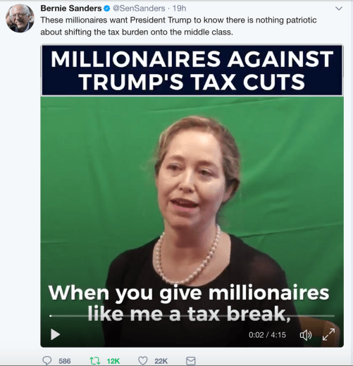 Millionaires against Trump tax cut